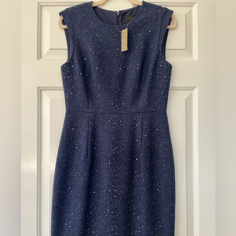 NWT J Crew Collection studded constellation sheath dress, size 6, dark blue - Picture 3 of 16